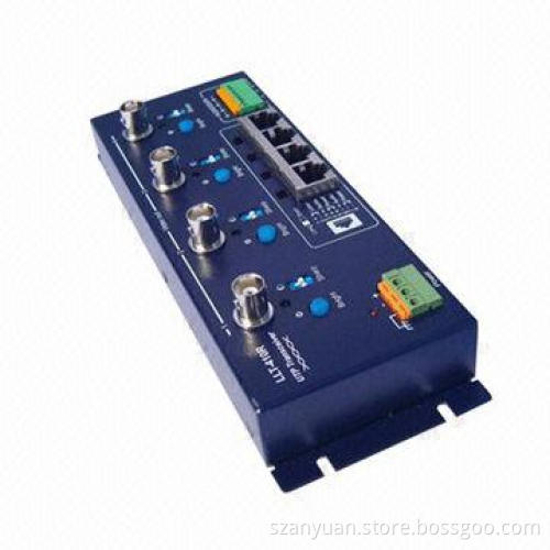 RJ45 UTP Port Video Balun with Four-channel Active Video, Audio, Power, Data, PVD Receiver
